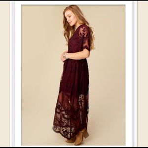 Altar’d State Marionette Dress- Red Wine